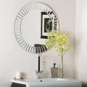   Contemporary Fanned Edge Frameless Wall Mirror
