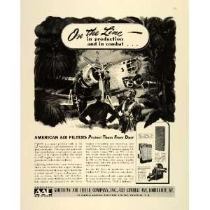  1942 Ad AAF American Air Filter WWII War Production Airplane 
