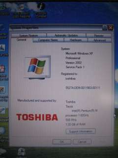 Toshiba Tecra M2 Laptop/Notebook Wifi 1GB 60GB 1.6 GHz Nvidia Tested 