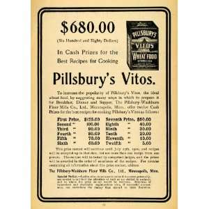  1900 Ad Pillsbury Washburn Flour Mills Vitos Wheat Food 