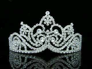 Bridal Wedding Veil Swarovski Crystal Crown Tiara 7164  