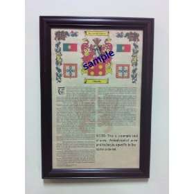   with Coat of Arms on 11 x 17 Parchment Paper in Classic Mahogany Frame