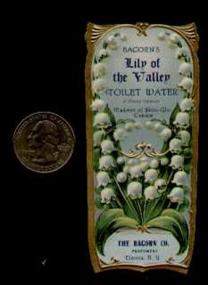 1890s BACORNS LILY OF THE VALLEY TOILET WATER LABEL  