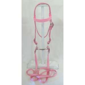  Miniature Horse / Sm Pony Pink Bridle with Heart Overlay 
