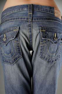 True Religion Jordan Boyfriend crop capri Jeans 26 Gunsmoke wash $246 