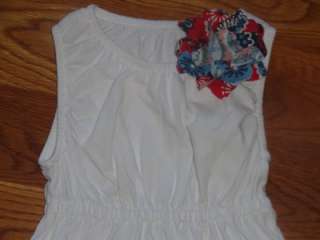 Girls Boutique 3pc Kellys kids Red White Blue Skirt Top Clip set 
