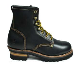 SKECHERS Cascades Boots Men Black Leather Lace Up 7210 BOL  