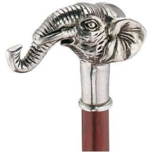   34 36 Italian Pewter Collectible Elephant Pewter Walking Stick