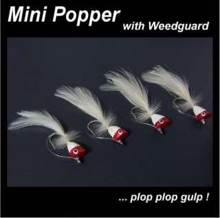 Red/White MINI POPPER FLIES for fly fishing rod reel  