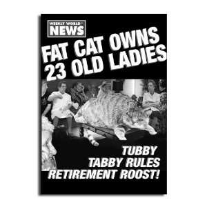  Fat Cat   Risque Weekly World News Birthday Greeting Card 