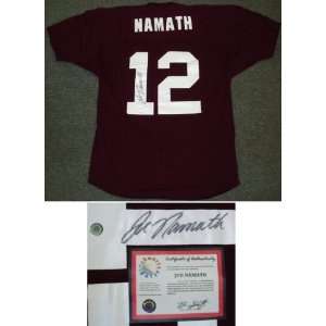  Joe Namath Signed Alabama Maroon t/b Mesh Jersey: Sports 