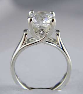   CT ROUND CUT WOVEN CATHEDRAL ENGAGEMENT RING W/ACCENTS SOLID PALLADIUM