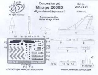 Olimp Resin 1/72 MIRAGE 2000D AFGHANISTAN LIBYA Conversion Set  