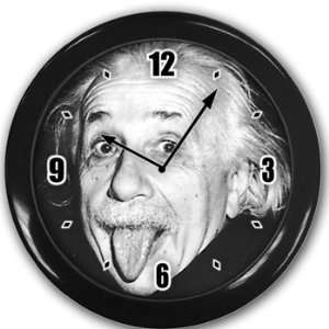 Albert Einstein Wall Clock Black Great Unique Gift Idea
