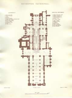 ROCHESTER CATHEDRAL Scale Floor Plan & Numbered Key  
