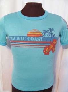 vintage PACIFIC COAST SUNSET 70s retro indie t shirt S  