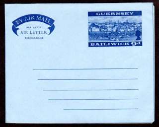 Bailiwick of Guernsey 9d Mint Stationery Air Letter  