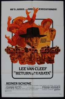RETURN OF SABATA 1972 Lee van Cleef 1SHT POSTER  