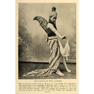   Jacanese Dancers Costume Srimpi Wayang Wong   Original Halftone Print