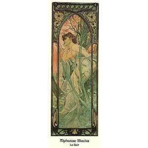  Soir by Alphonse Marie Mucha. Size 11.50 X 32.75 Art 