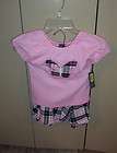 COPPER KEY GIRLS 2 PIECE OUTFIT PINK TOP WITH CHECKED S