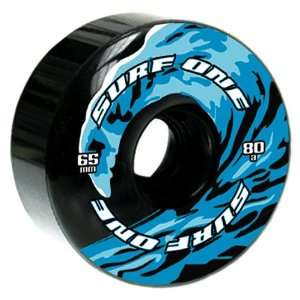  Surf One Wave Skateboard Wheel 65mm 80a (Black): Sports 
