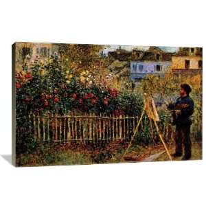 Monet Painting in his Garden in Argenteuil   Gallery Wrapped Canvas 