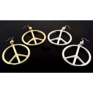  Peace Sign Earrings Case Pack 6 