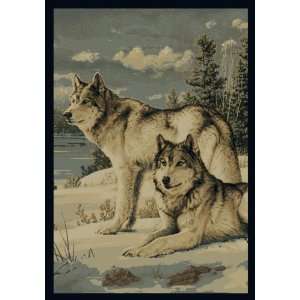   Novelty Area Rugs Carpet Watchful Pause Blue 5x8: Furniture & Decor