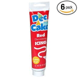 Dec A Cake Ice A Cake Red, 4.25 Ounce (Pack of 6):  Grocery 