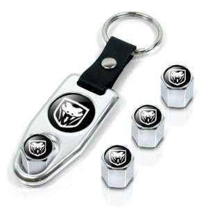 Dodge Viper New Style Black Logo Chrome Wrench Keychain and Tire Valve 