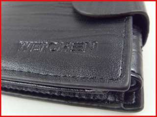 Hasp Fine Bifold Black & Brown PU Leather Zip Purse Wallet Coin ID 