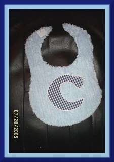 Boutique Chenille Baby bib Any 1 Letter Appliqued BCMM  