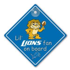  Detroit Lions NFL Lil Fan on Board Sign: Sports & Outdoors
