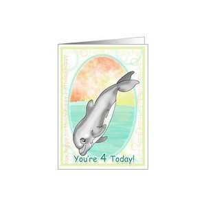  4th Birthday Happy Dolphin Card: Toys & Games