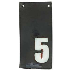   flats house numbers   #5 in hematite & marshmallow: Home Improvement