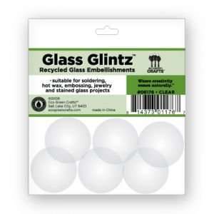   Green Crafts 30Mm Recycled Glass Glintz, Clear: Arts, Crafts & Sewing