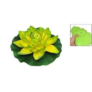   Green Yellow Water Floating Foam Lotus for Garden Pond