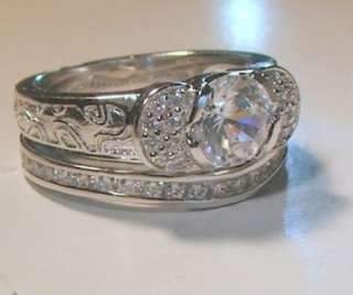 Antique Style CZ Engagement Wedding Ring Set 5,6,7,8,9  