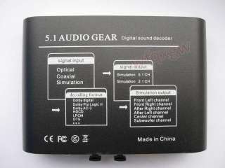 AC3 DTS 5.1 Dolby Digital Audio Decoder to Stereo Gear  