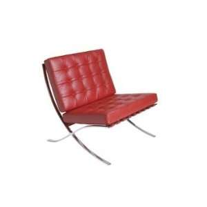 Alphaville Exposition Red Leather Cushions Chair Alphaville Seating 