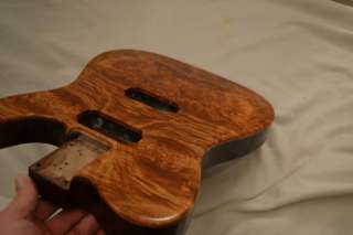 Finished Maple Burl tele guitar body walnut back project Luthier 