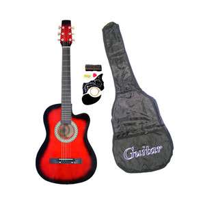 38 Red Acoustic Cutaway Guitar Starter Pack  