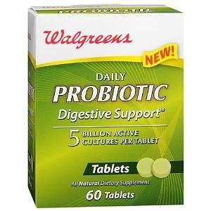  Walgreens Daily Probiotic Digestive Support Tablets, 60 ea 
