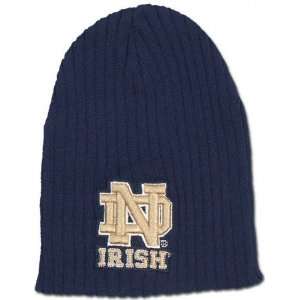 Notre Dame Fighting Irish Goal Line Rib Knit Hat:  Sports 