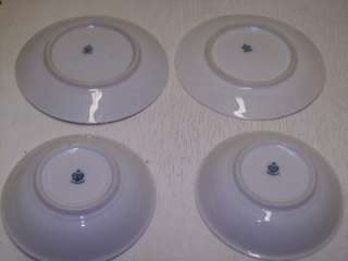 RIS GERMANY OATMEAL BOWLS AND 2 SAUCERS HAND PAINTED  