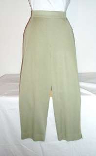 NWT Misook Cactus Green Cropped Knit Pants P S R186  