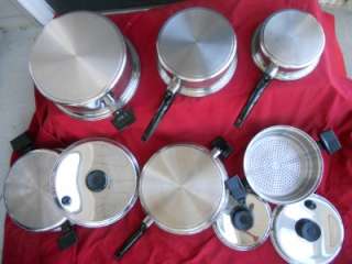 ROYAL PRESTIGE WATERLESS STAINLESS COOKWARE SET 7 PLY POTS PAN SKILLET 