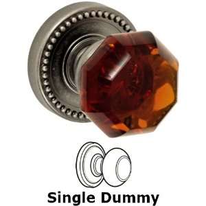 Single dummy victorian amber glass knob with beaded rose in antique pe
