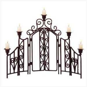  Wrought Iron Fence 5 Candle Holder   Style 32404